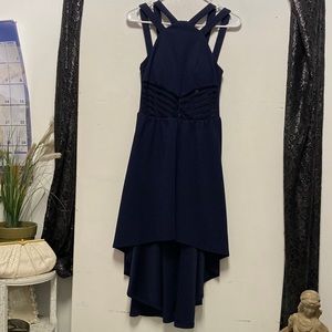 Honey & Rosie Junior Dark Navy Blue High Low Dress Sz 3